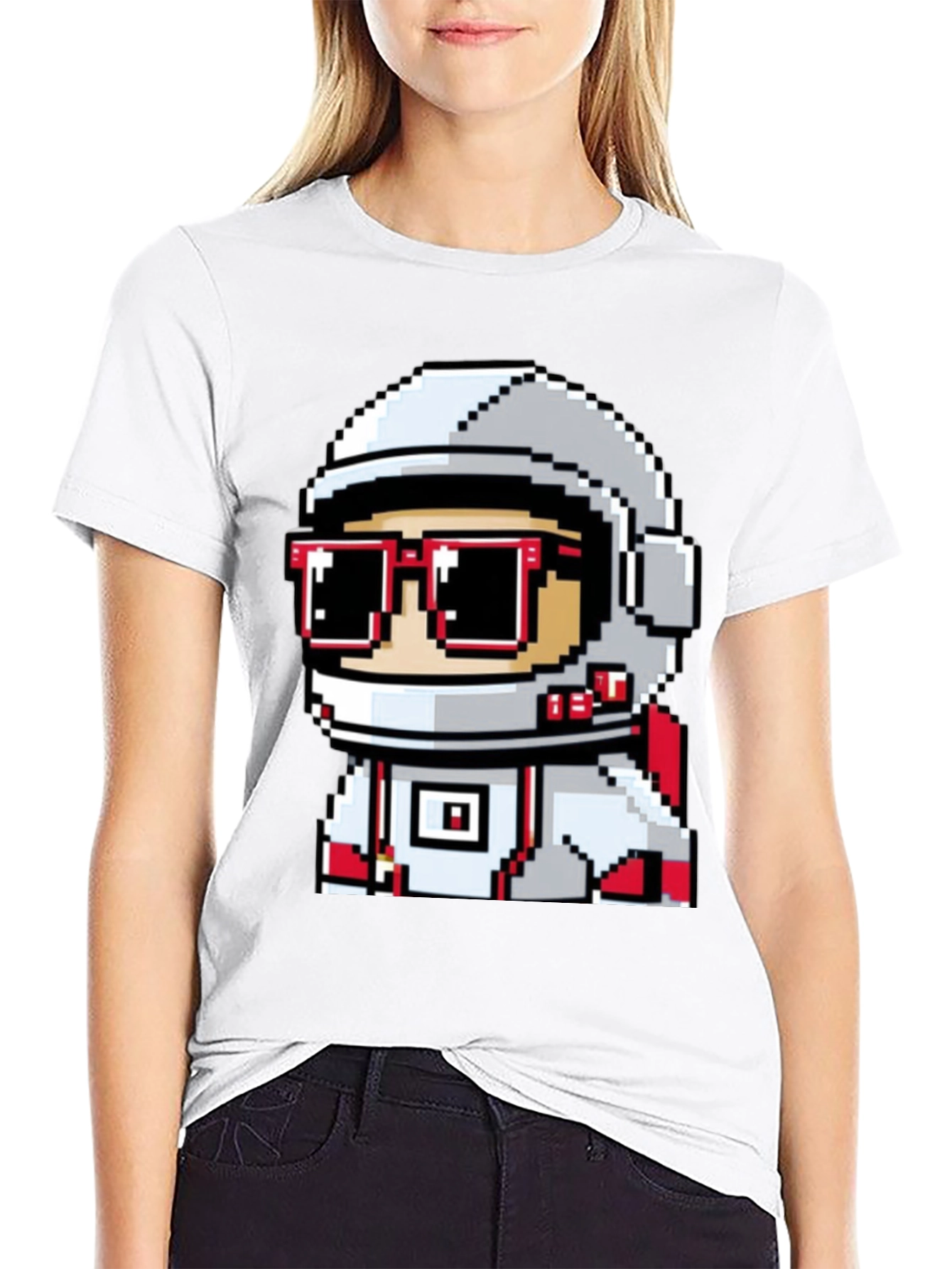 Pixel Astronaut Graphic T-Shirt - Cool Space Design