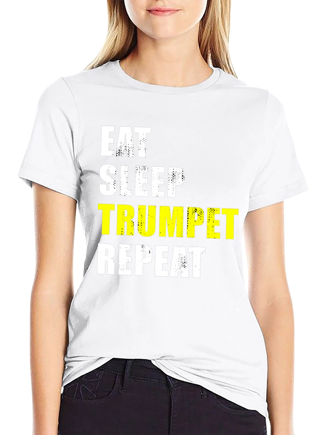 Eat Sleep Trumpet Repeat Black T-Shirt