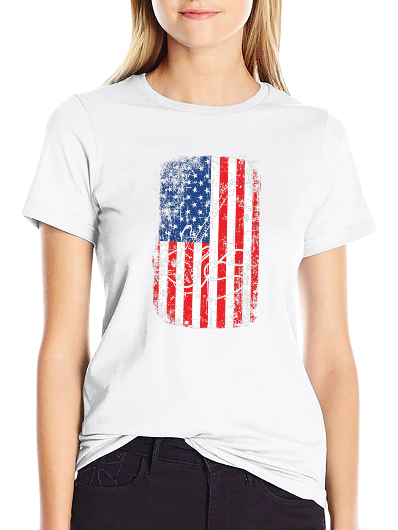 American Flag Guitar T-Shirt