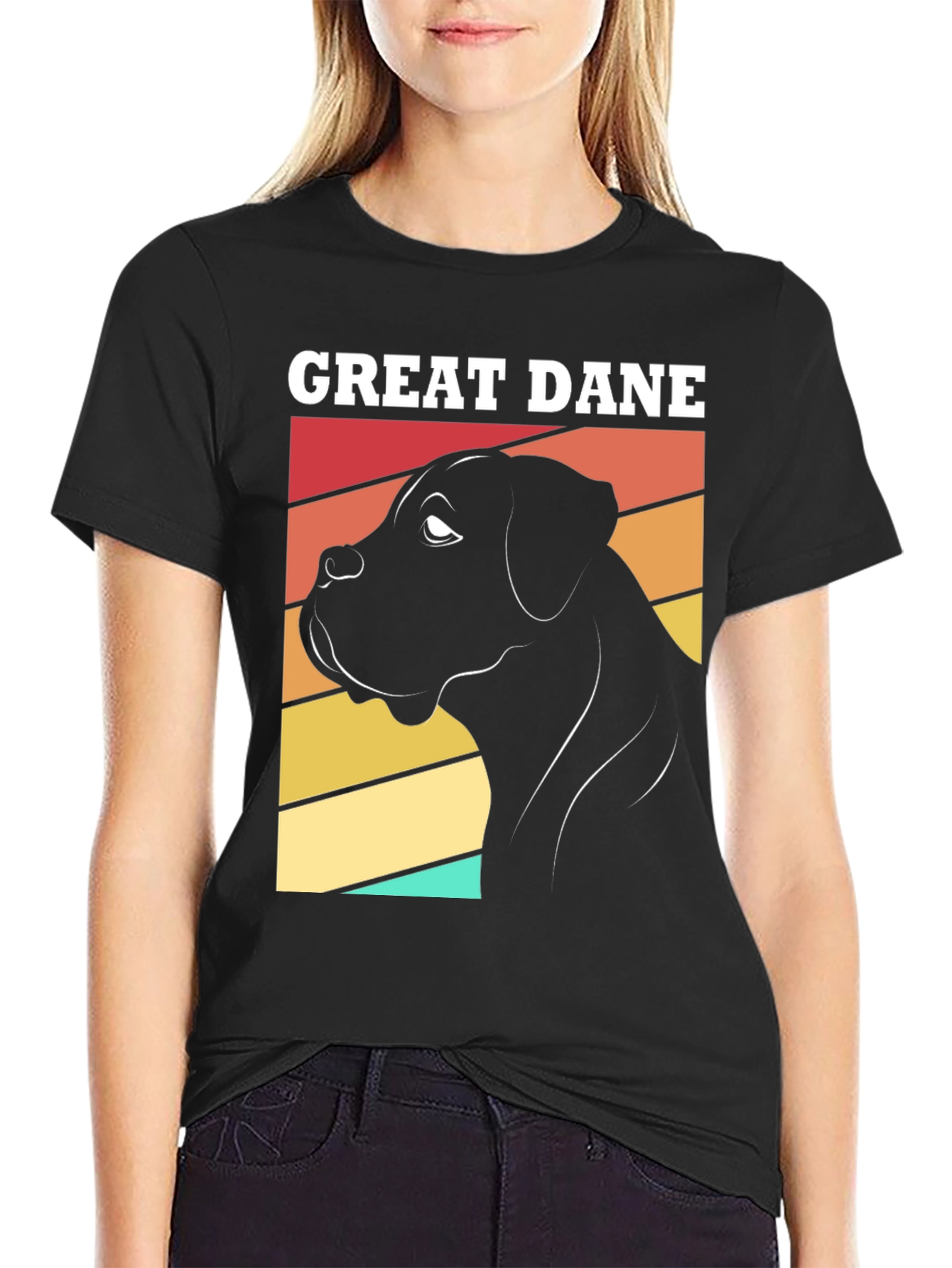 Great Dane Dog Graphic T-Shirt Retro Design