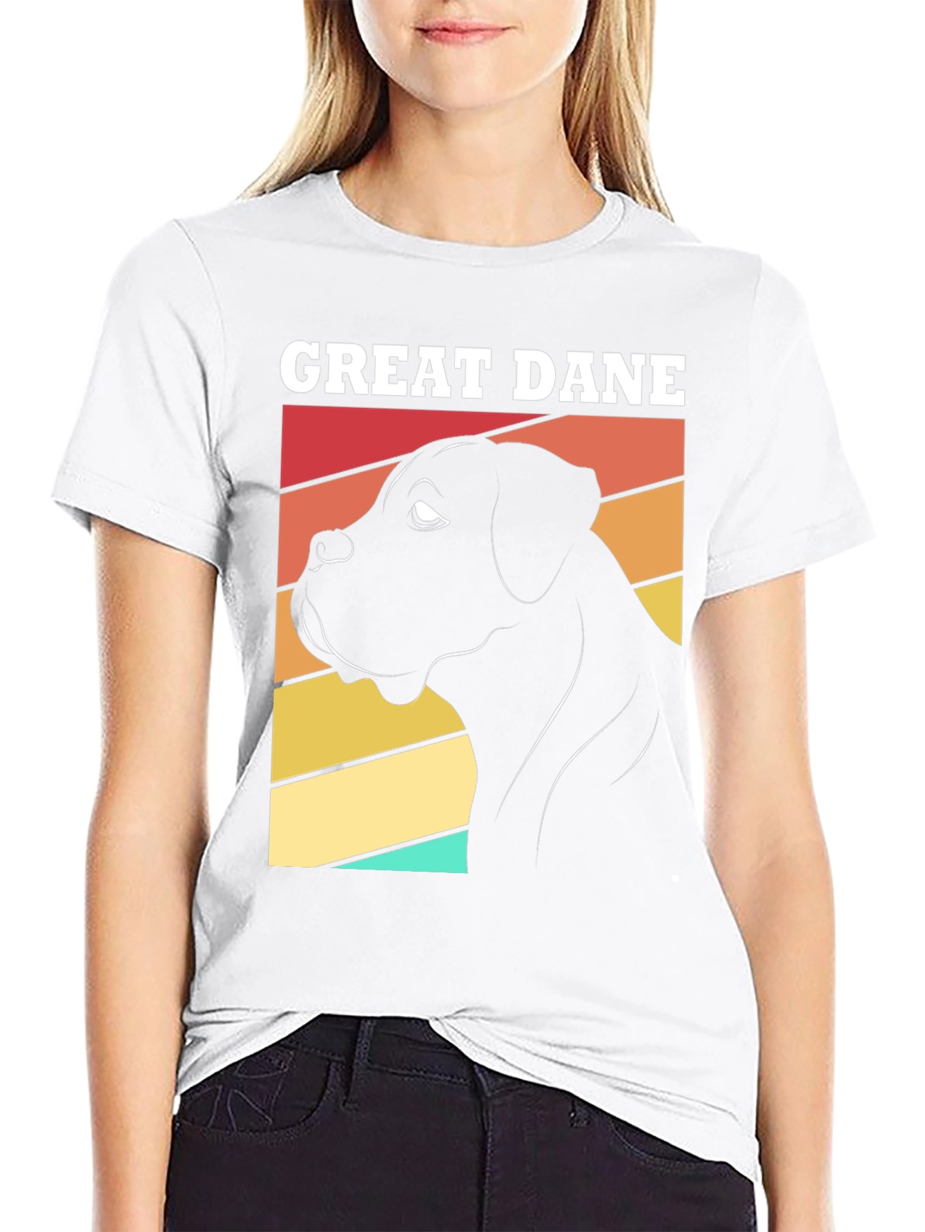 Great Dane Dog Graphic T-Shirt Retro Design
