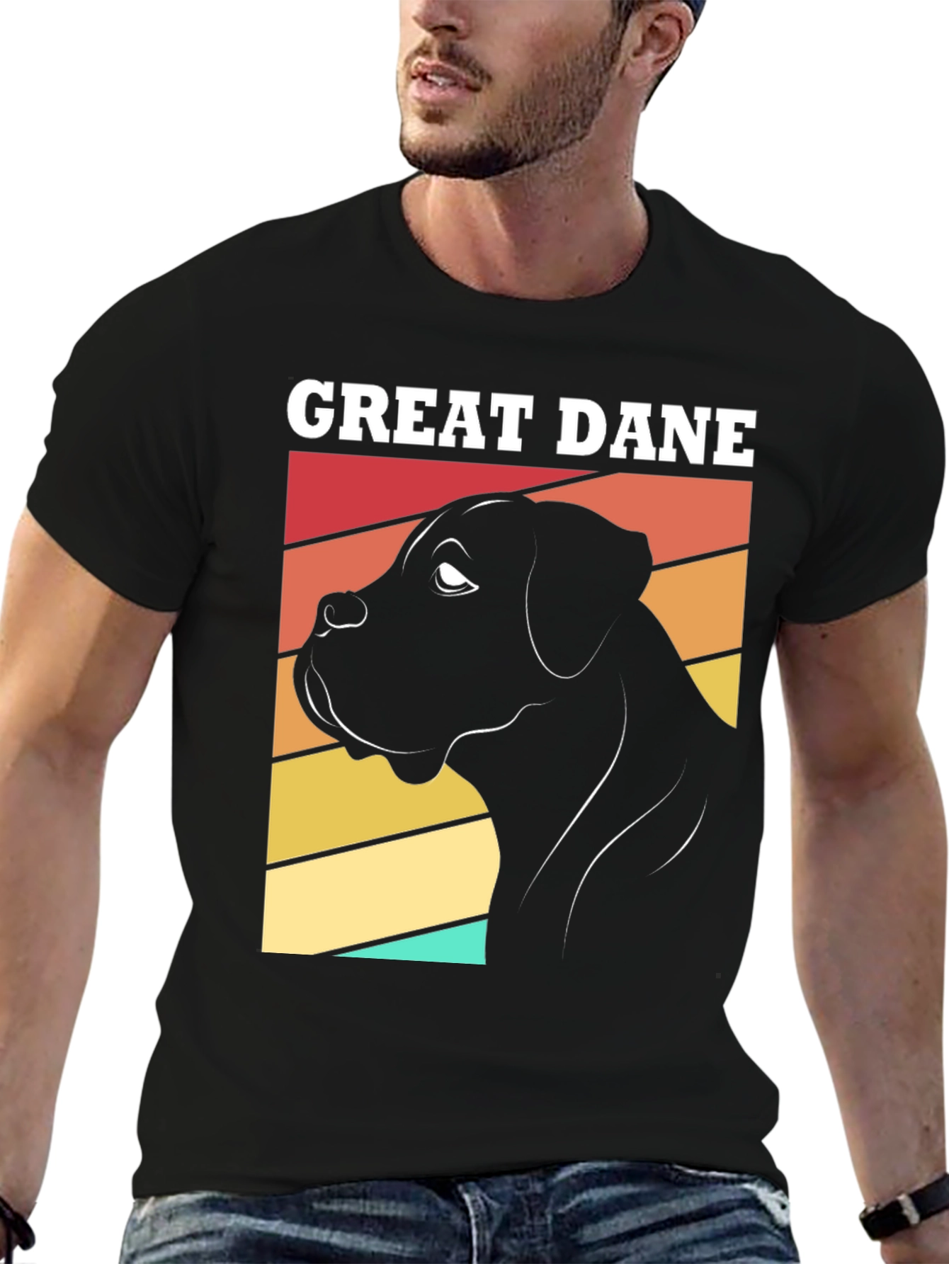 Great Dane Dog Graphic T-Shirt Retro Design
