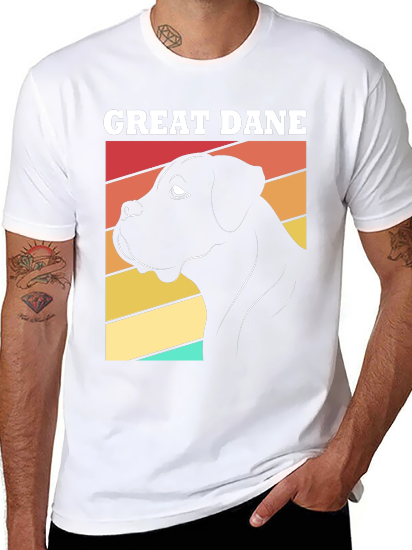 Great Dane Dog Graphic T-Shirt Retro Design