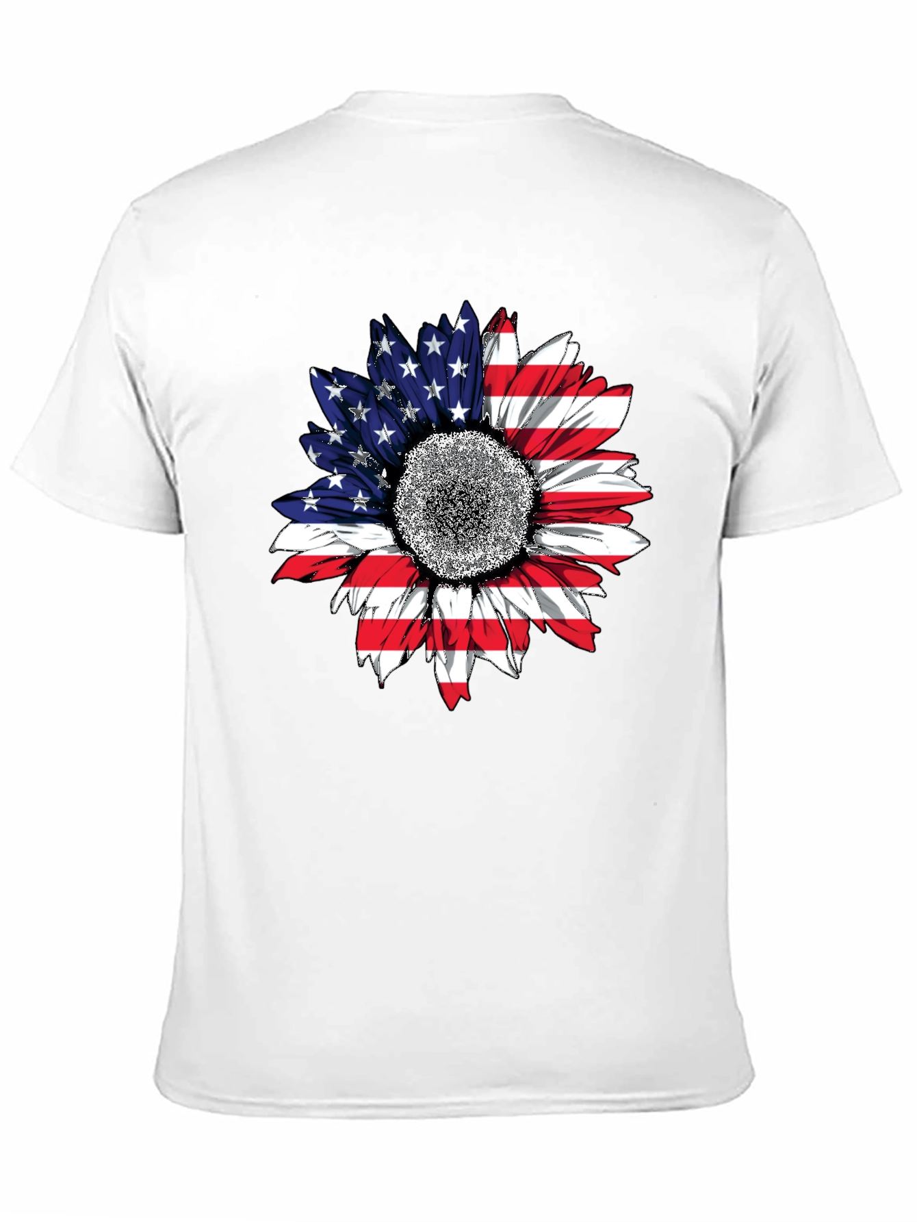 American Flag Sunflower T-Shirt Patriotic USA