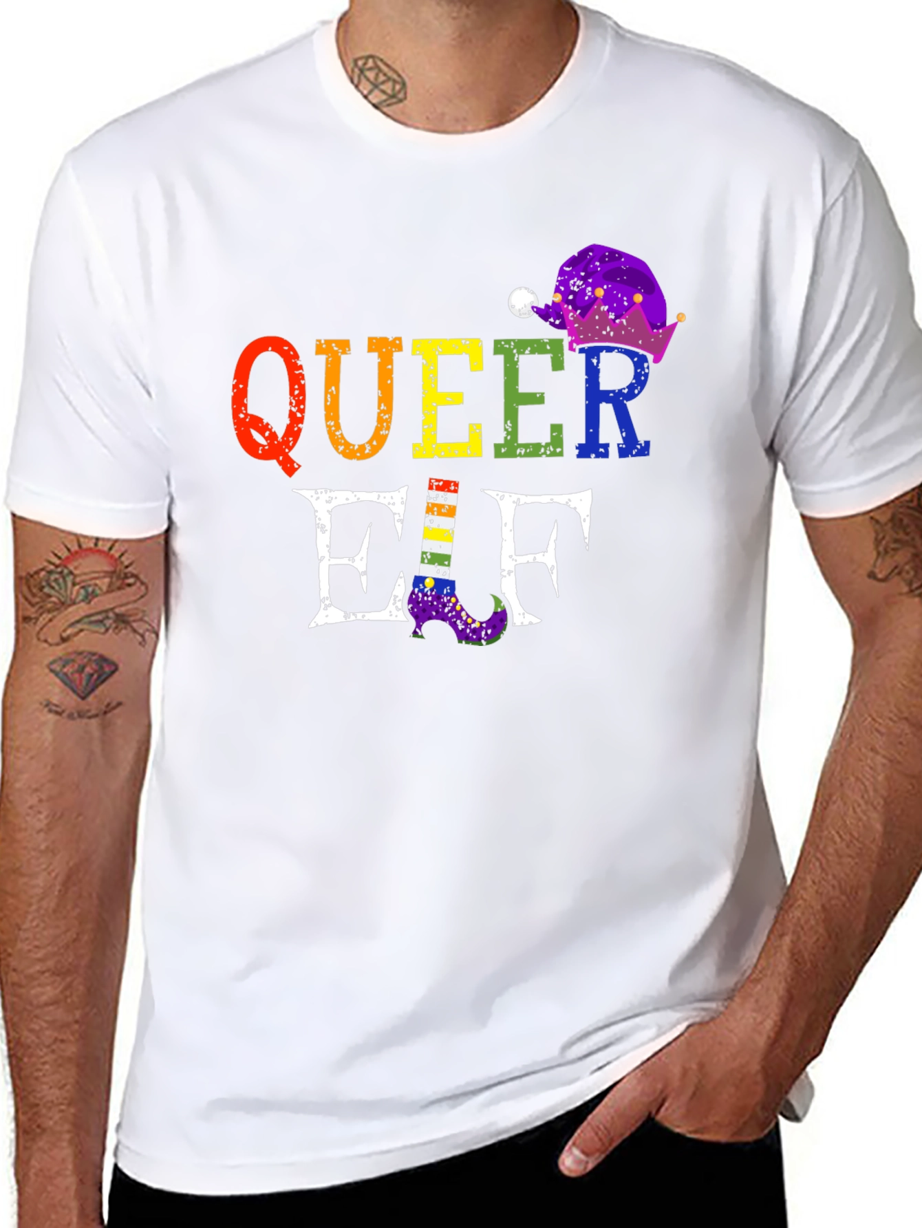 Queer Elf Rainbow Pride T-Shirt