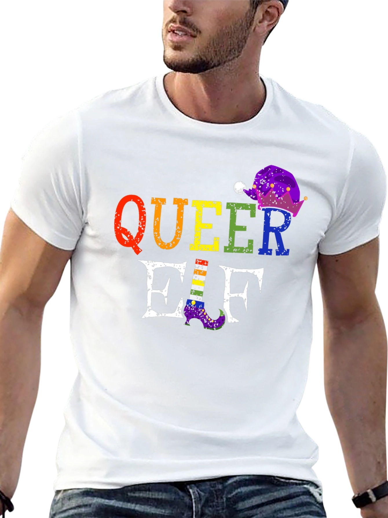 Queer Elf Rainbow Pride T-Shirt