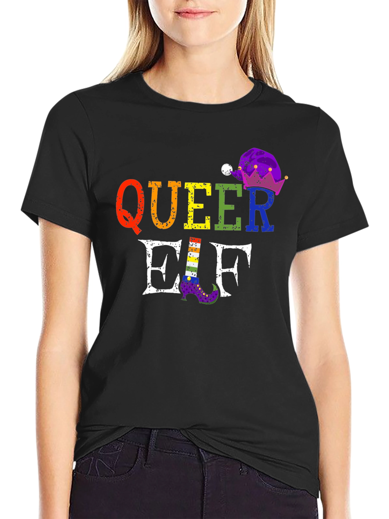 Queer Elf Rainbow Pride T-Shirt