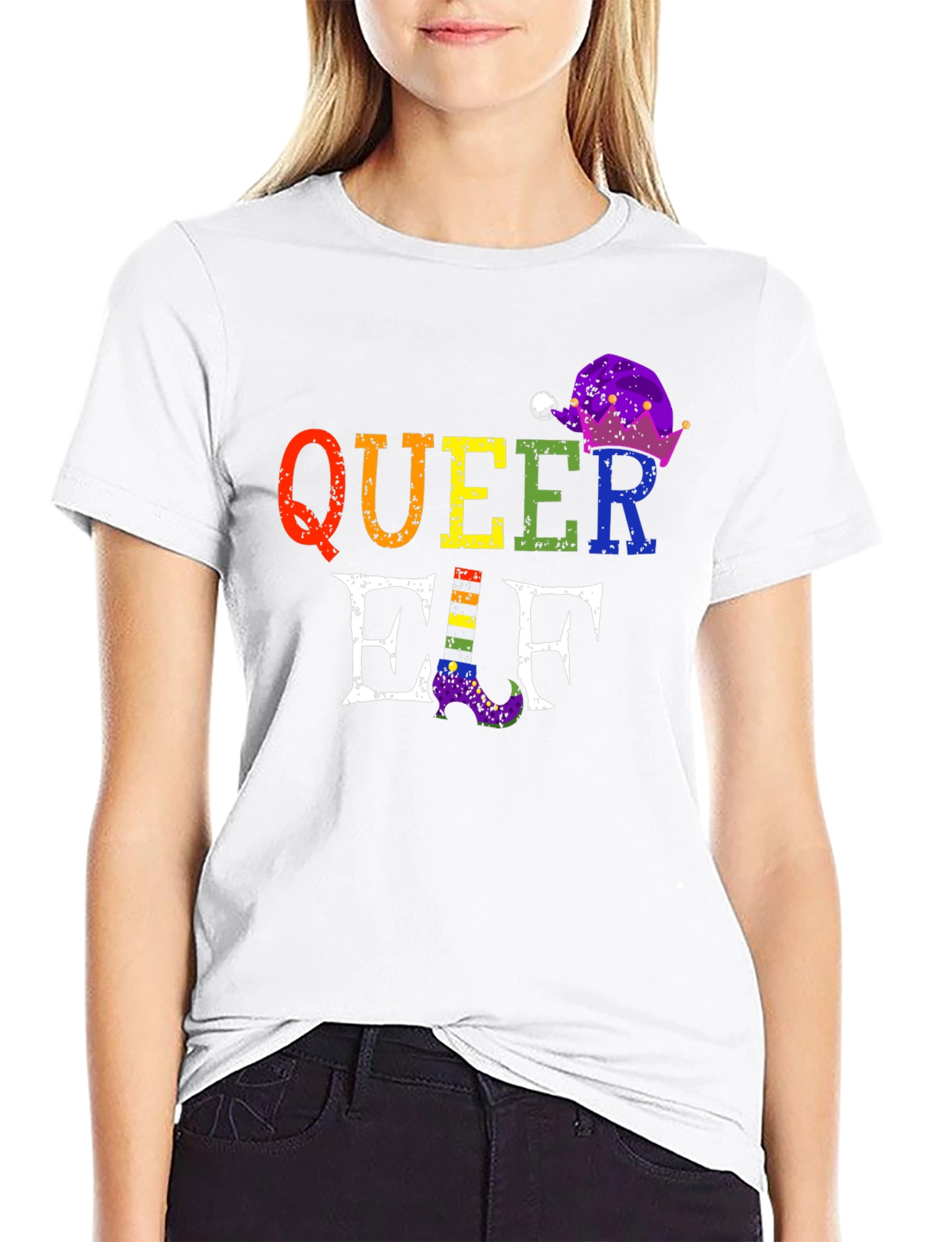 Queer Elf Rainbow Pride T-Shirt