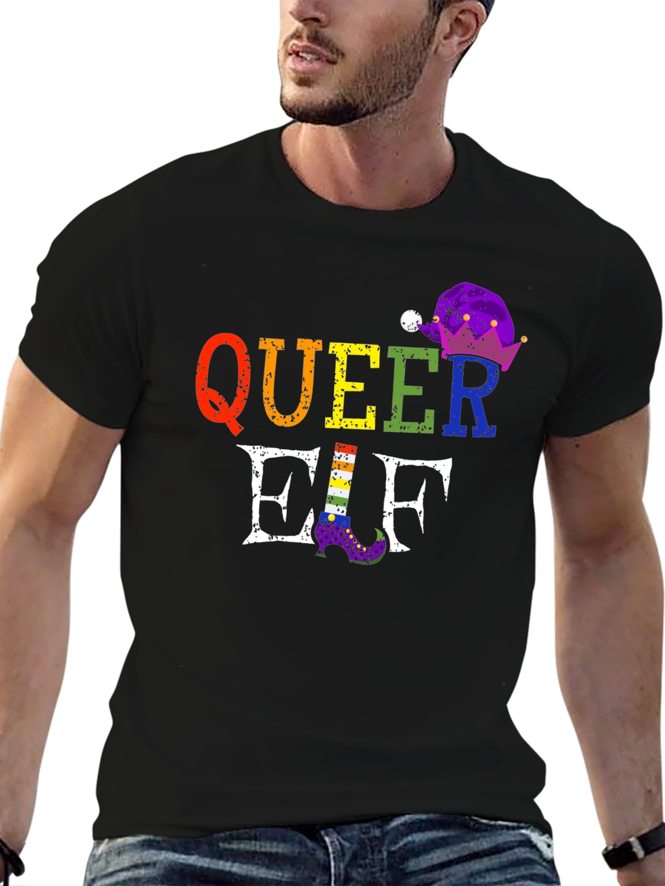 Queer Elf Rainbow Pride T-Shirt