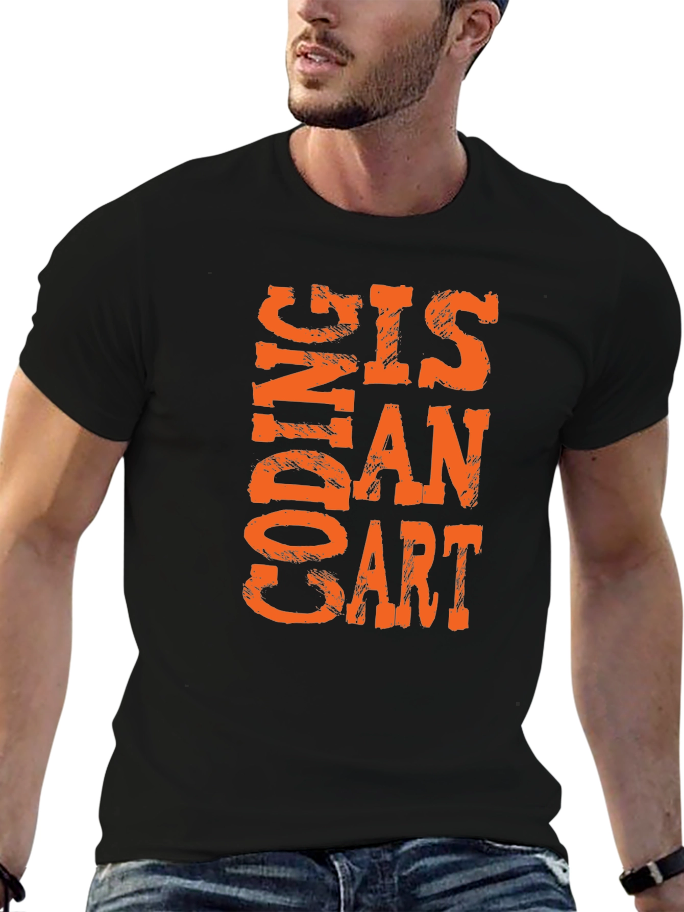 Coding is an Art T-Shirt - Black Cotton Tee