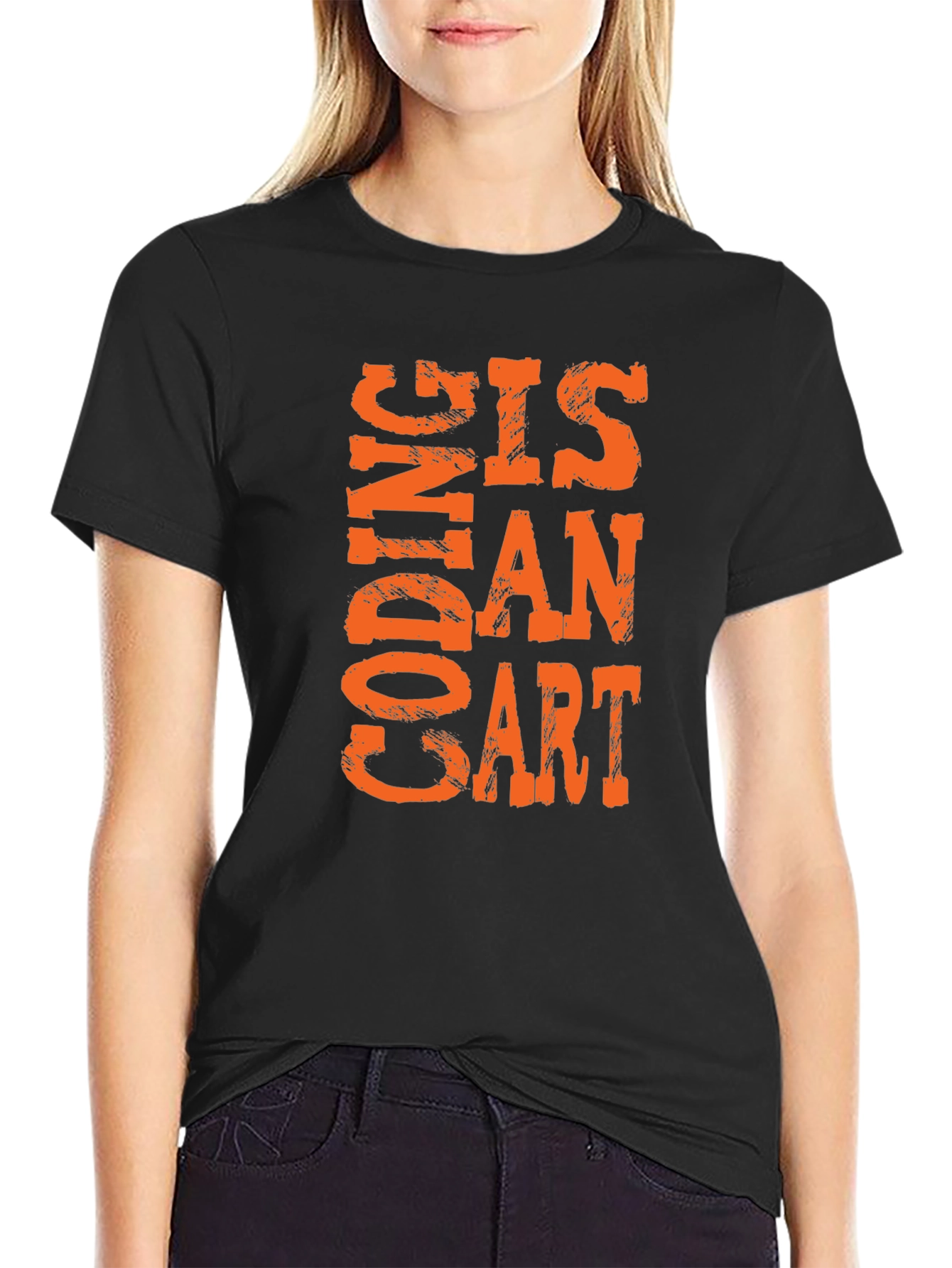Coding is an Art T-Shirt - Black Cotton Tee