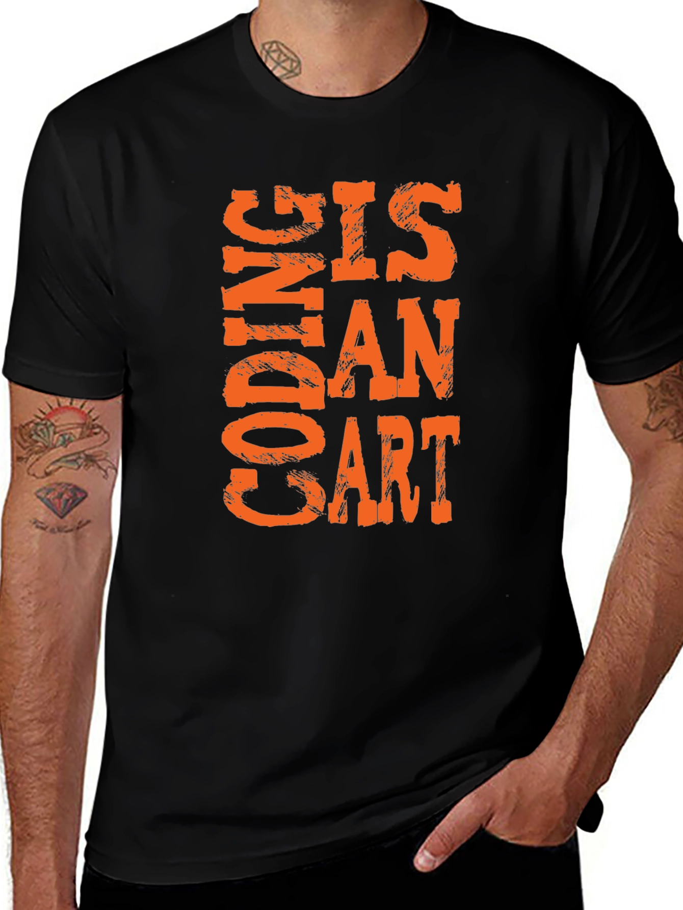 Coding is an Art T-Shirt - Black Cotton Tee