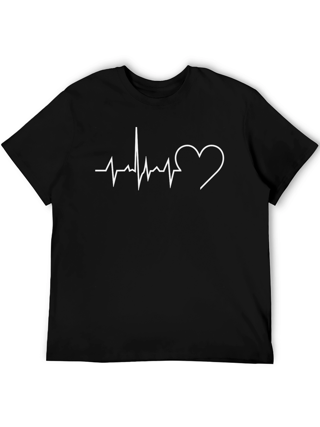 Heartbeat Love Graphic T-Shirt - Black