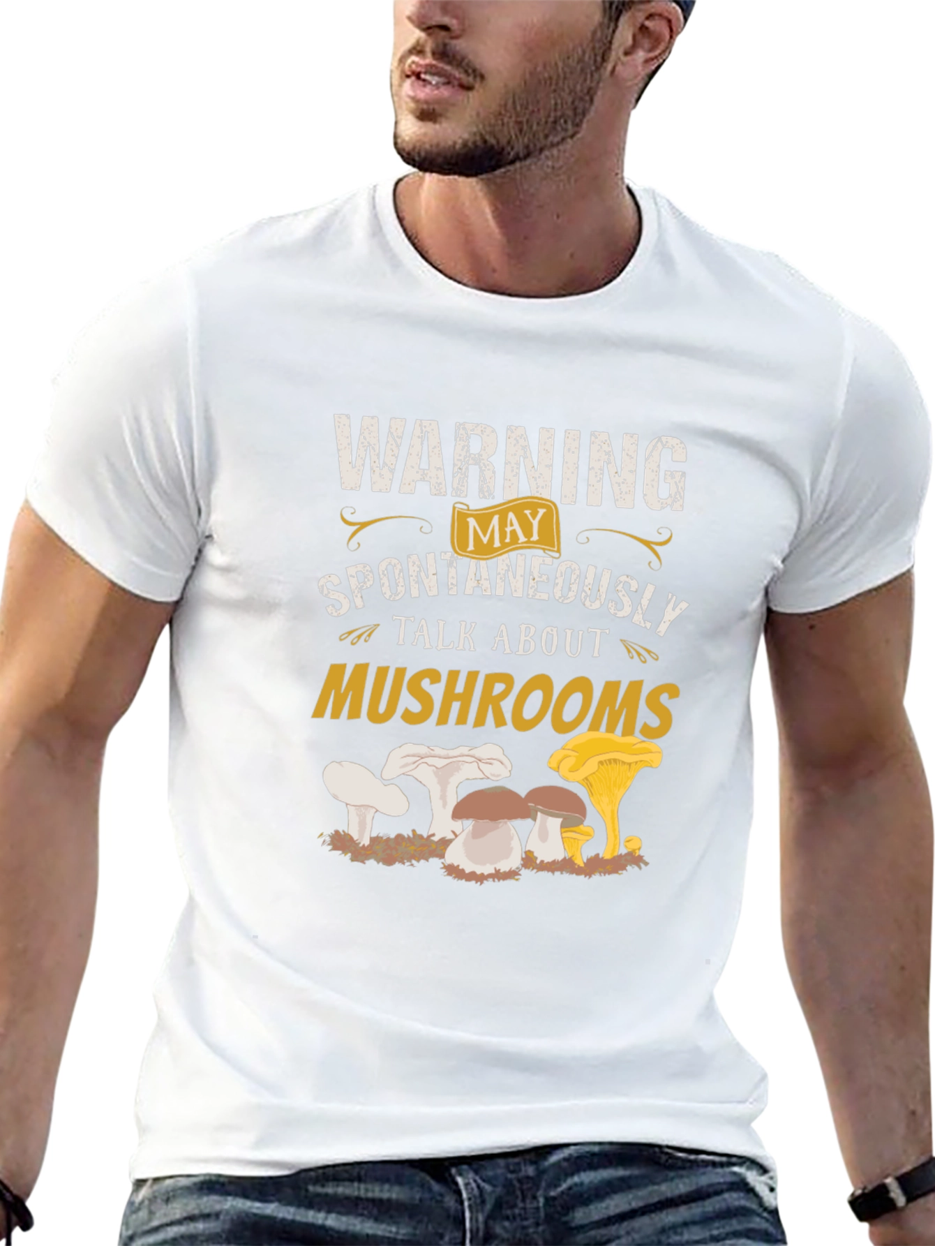 Warning: May Spontaneously Talk About Mushrooms T-Shirt