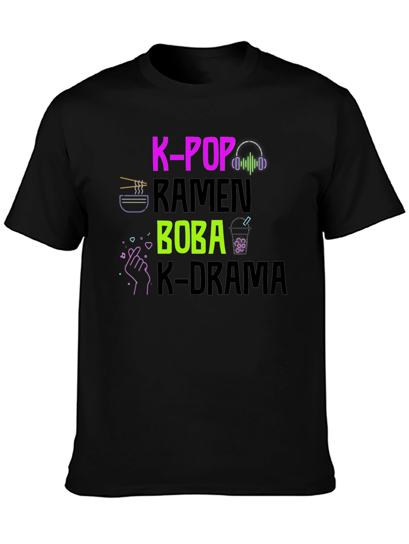 K-Pop Ramen Boba K-Drama Graphic Tee