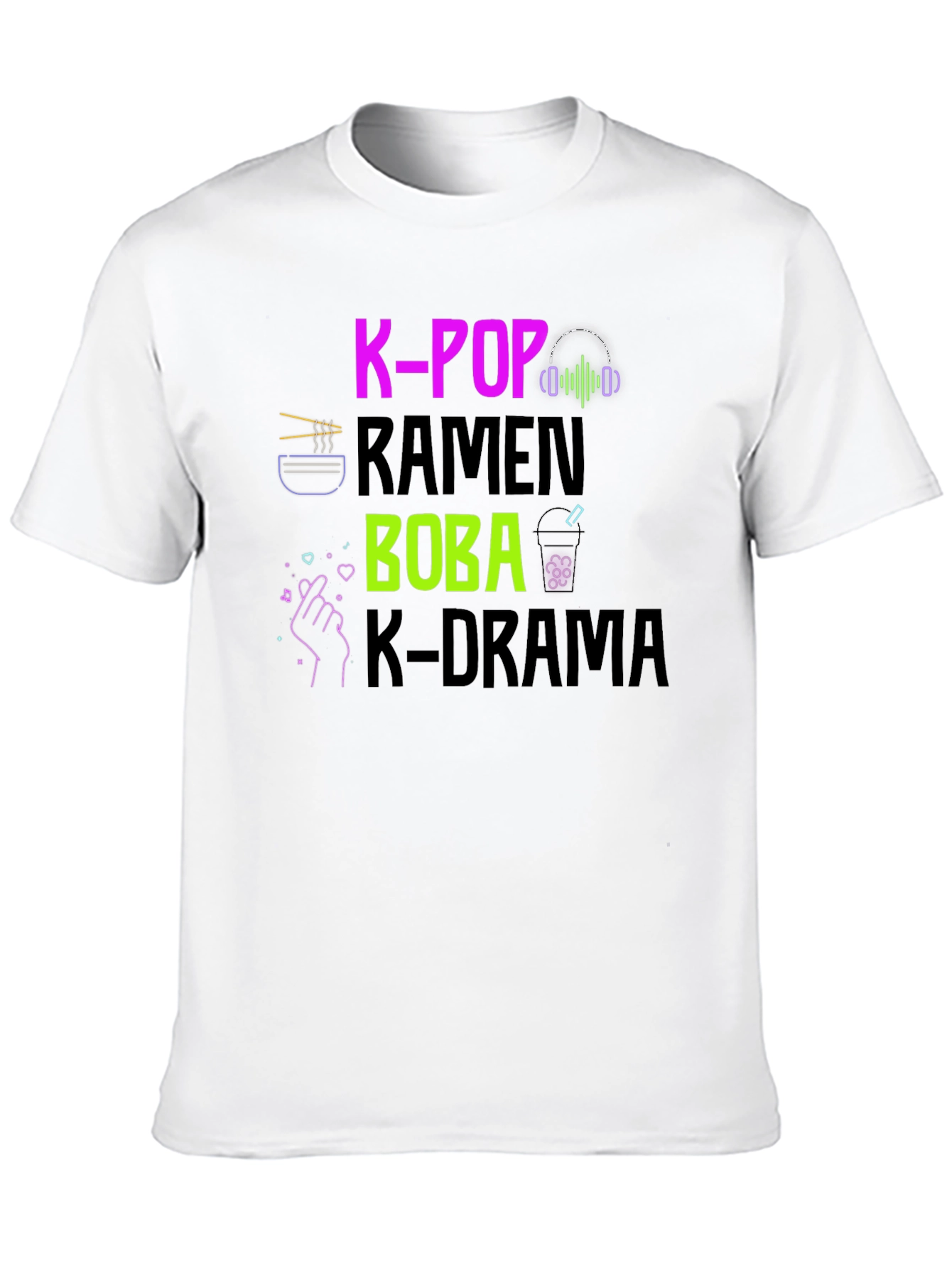 K-Pop Ramen Boba K-Drama Graphic Tee