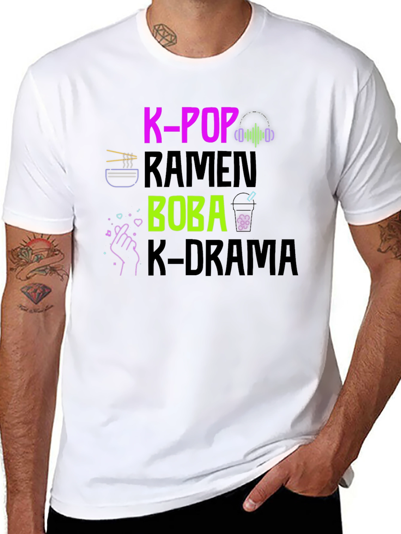 K-Pop Ramen Boba K-Drama Graphic Tee