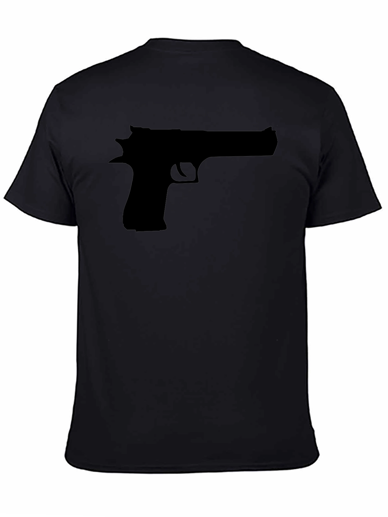 Gun Graphic Black T-Shirt - Edgy Design