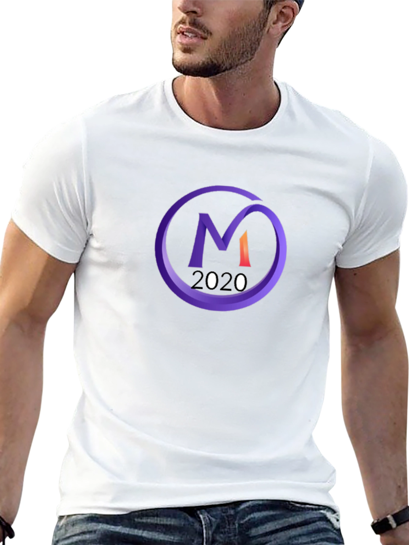 Black T-Shirt with Purple M 2020 Logo