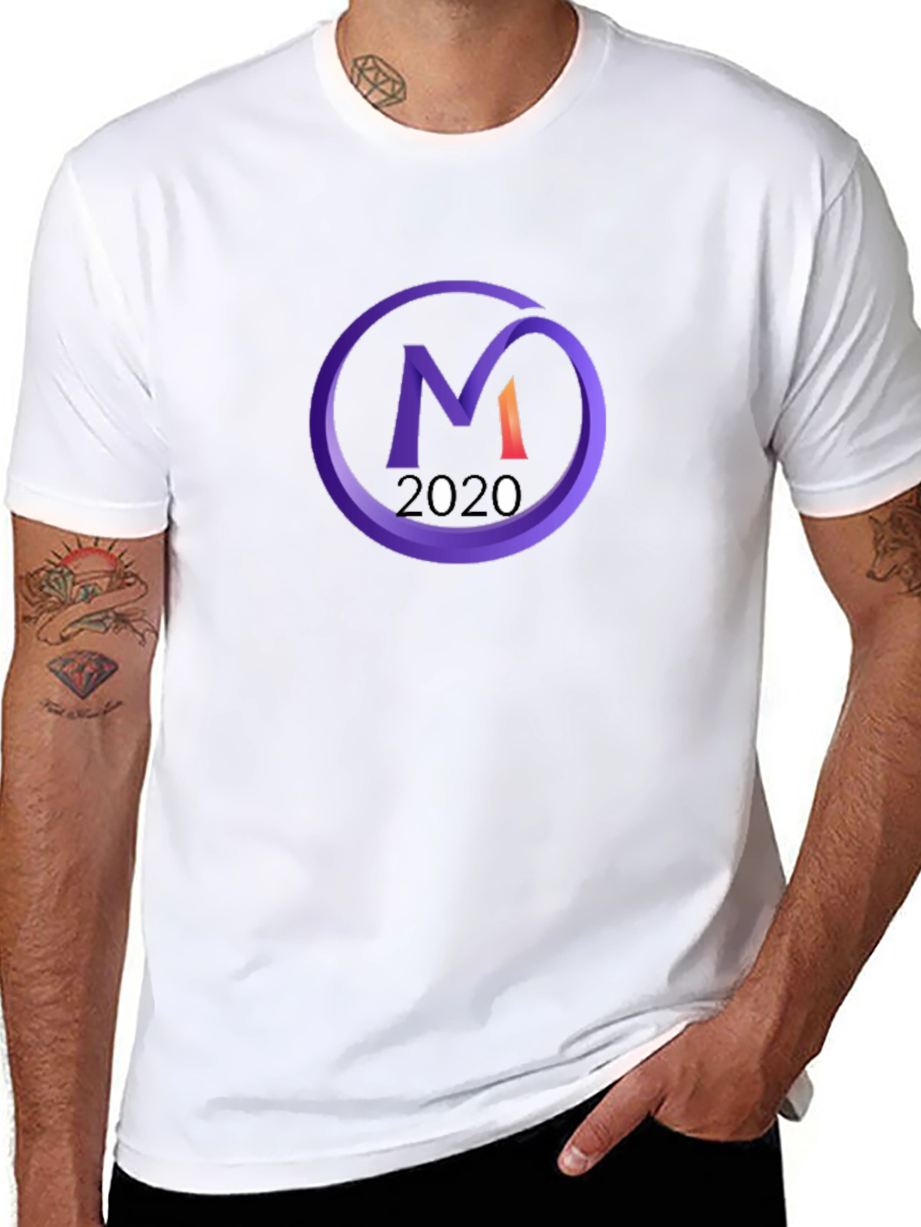 Black T-Shirt with Purple M 2020 Logo