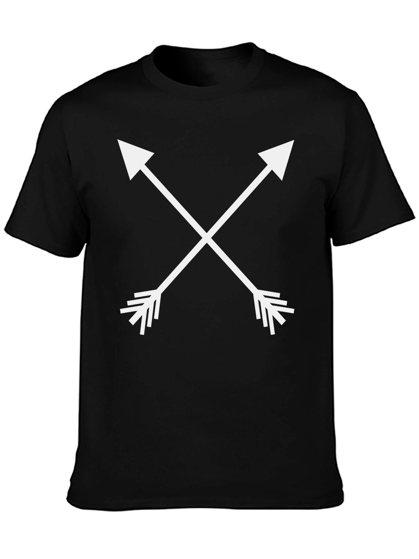 Crossed Arrows Graphic Tee - Mens Black Casual T-Shirt