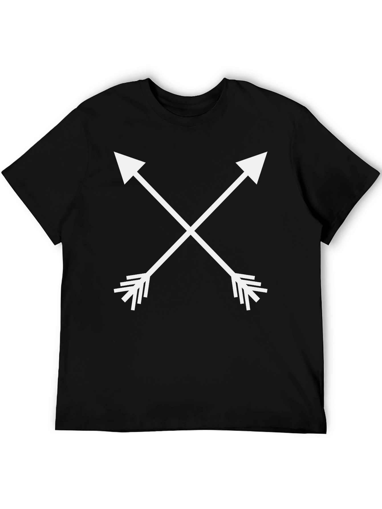 Crossed Arrows Graphic Tee - Mens Black Casual T-Shirt
