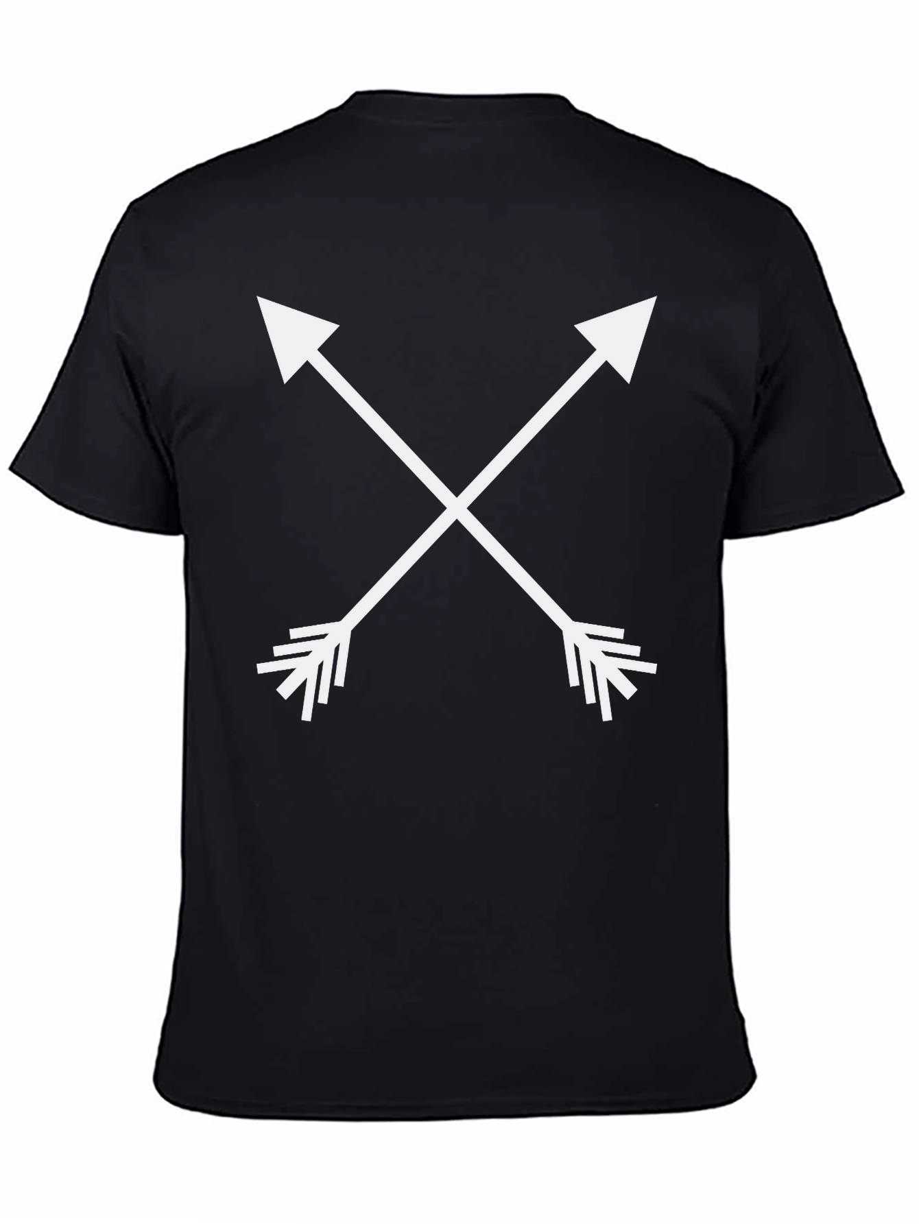 Crossed Arrows Graphic Tee - Mens Black Casual T-Shirt
