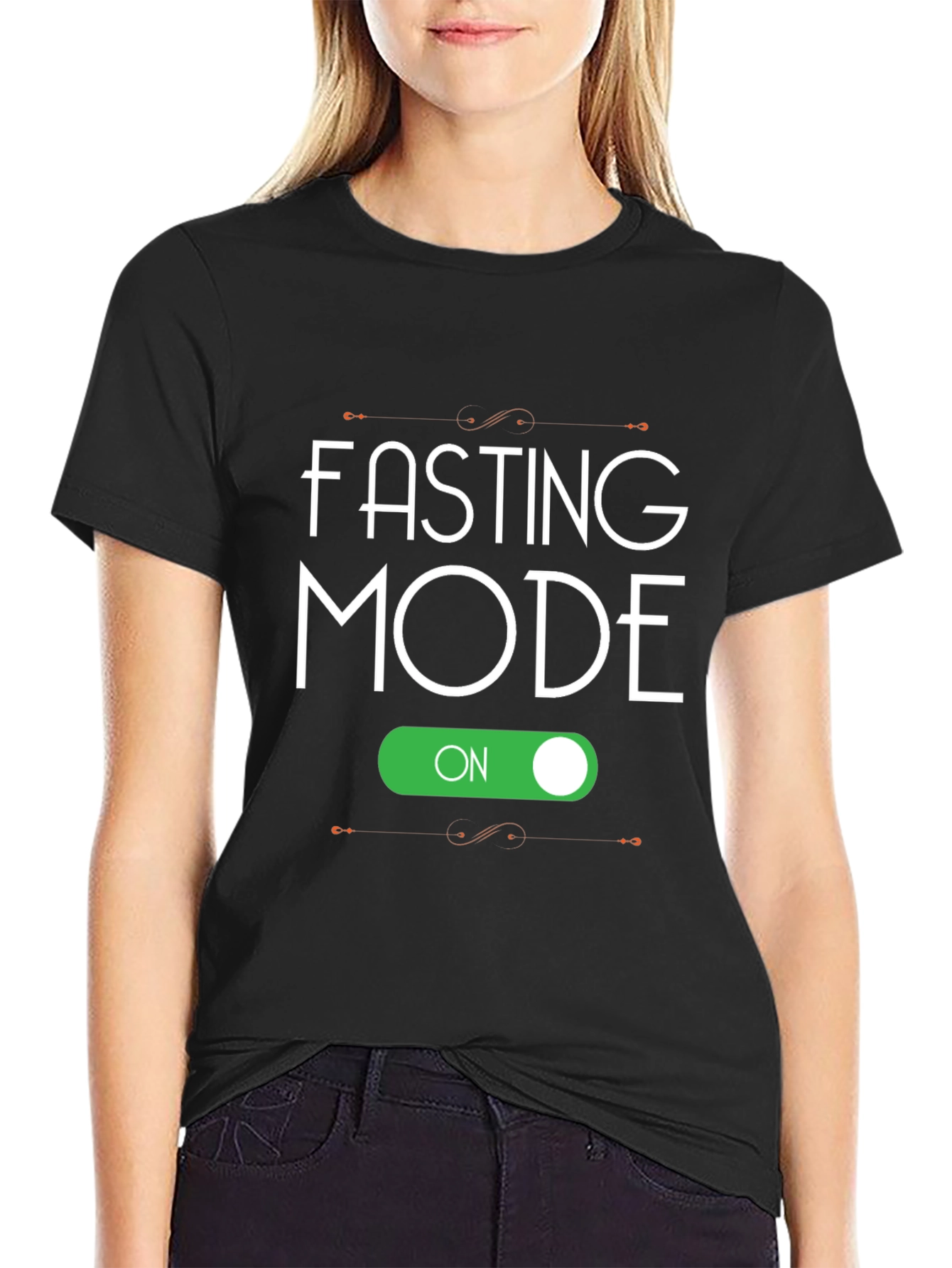 Fasting Mode On Black T-Shirt
