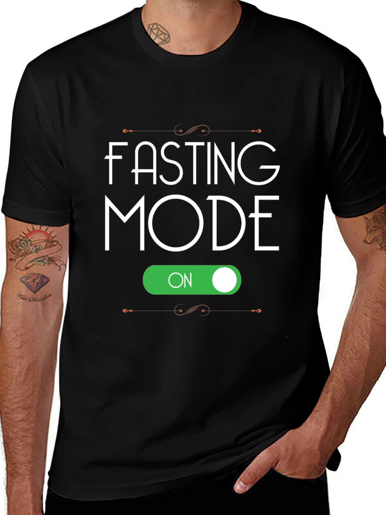 Fasting Mode On Black T-Shirt