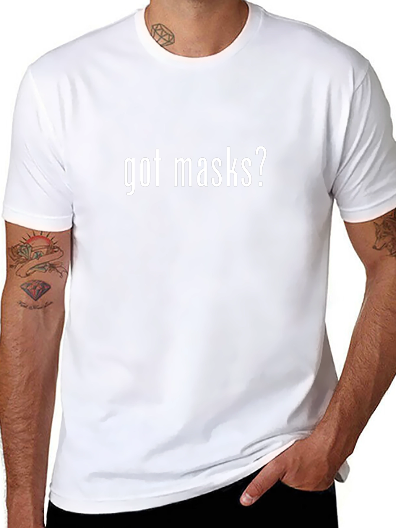 Got Masks? Black Cotton Graphic Tee