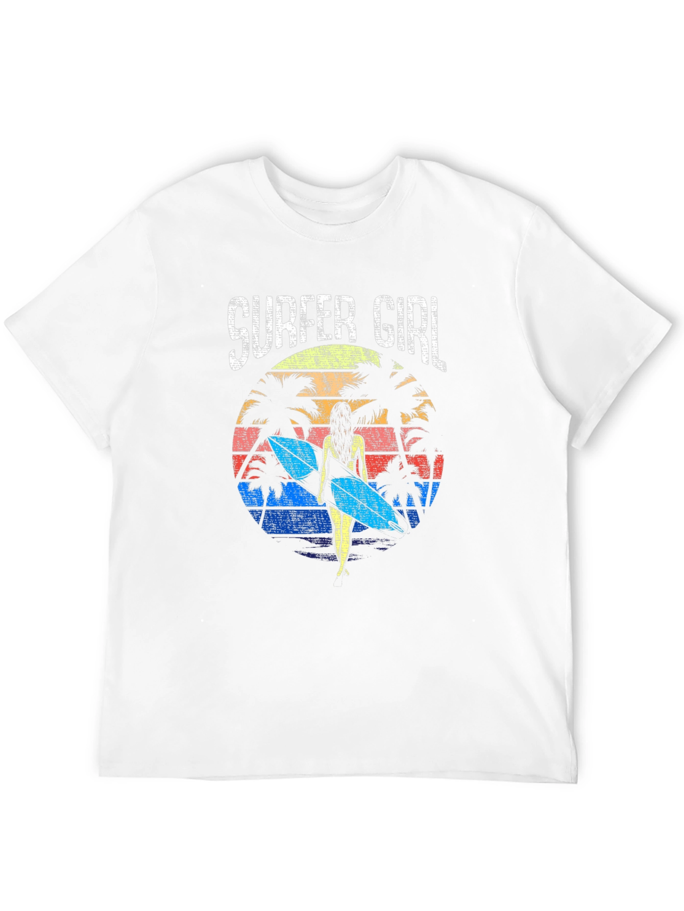 Surfer Girl Retro Sunset Graphic Tee