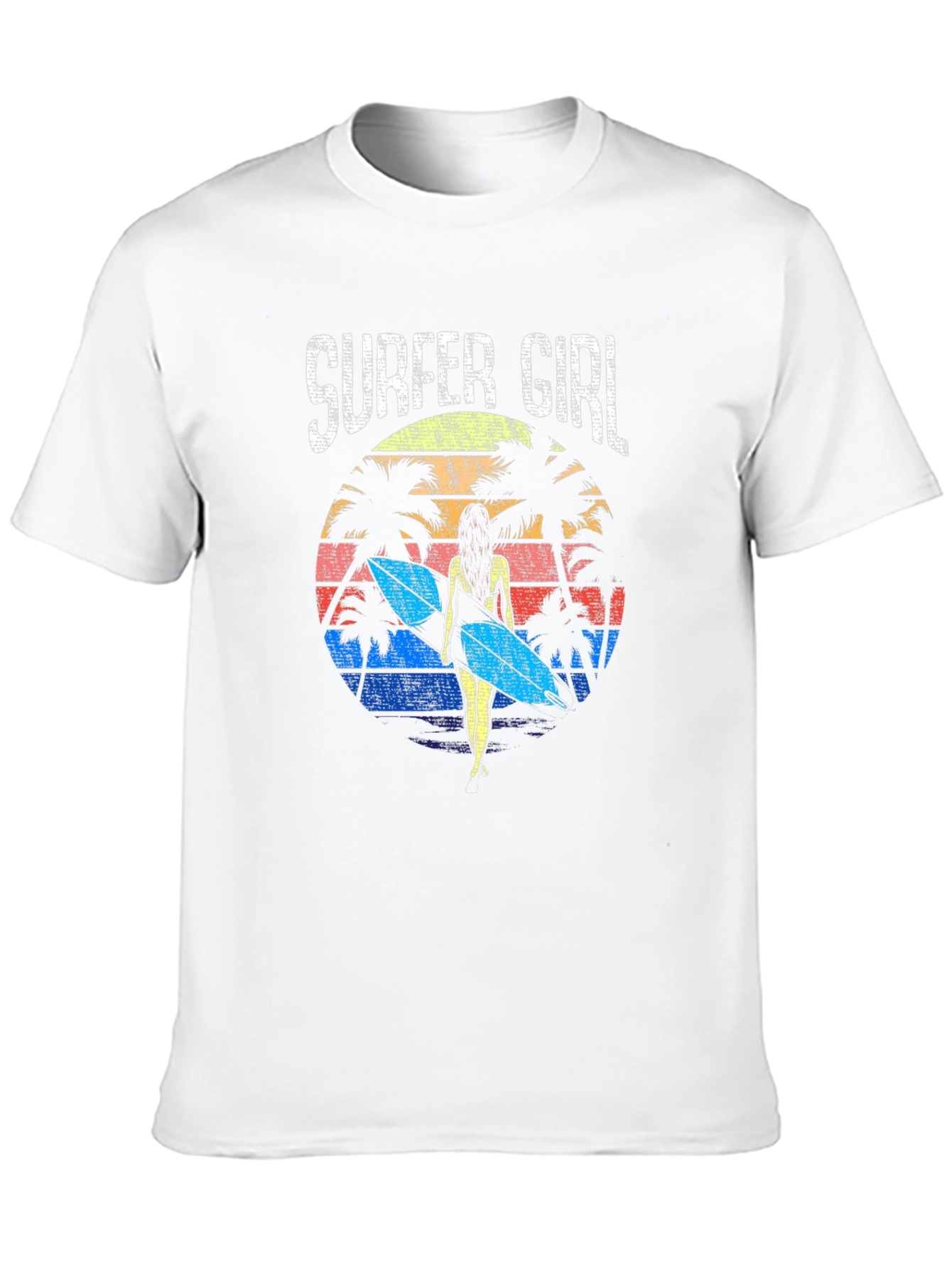 Surfer Girl Retro Sunset Graphic Tee