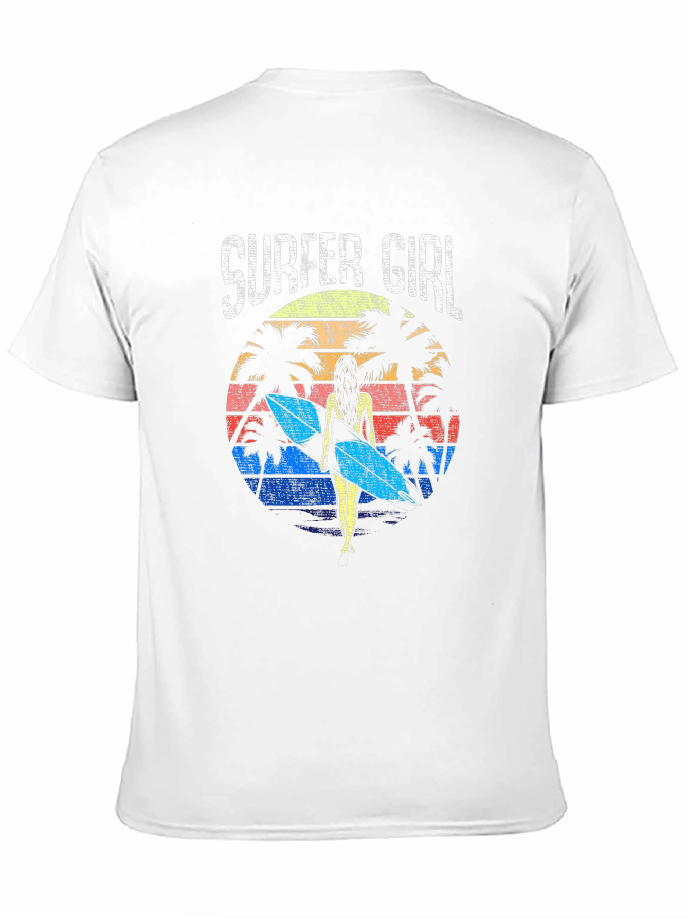 Surfer Girl Retro Sunset Graphic Tee