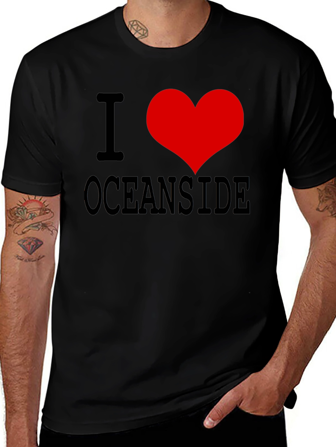 I Love Oceanside T-Shirt Novelty Graphic Tee