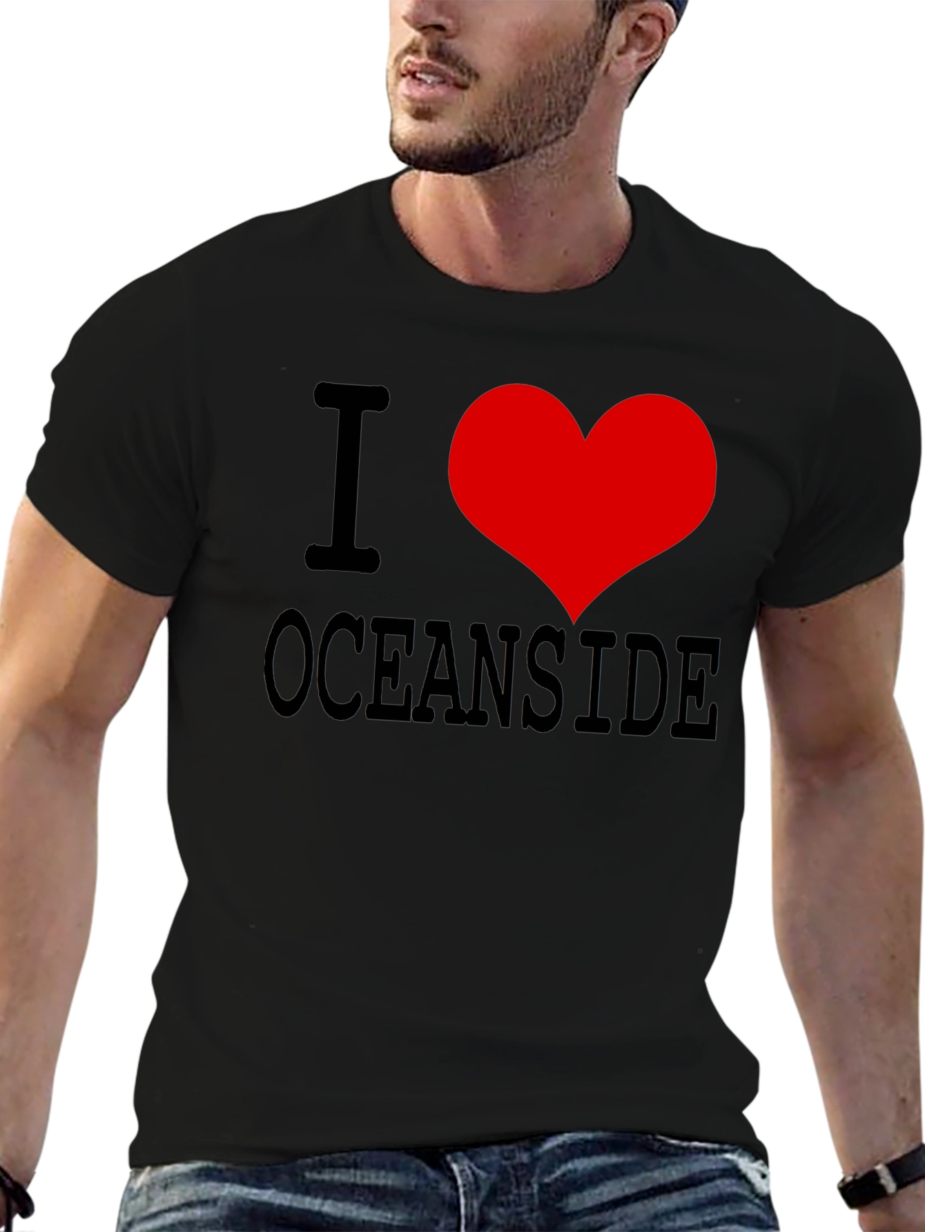 I Love Oceanside T-Shirt Novelty Graphic Tee