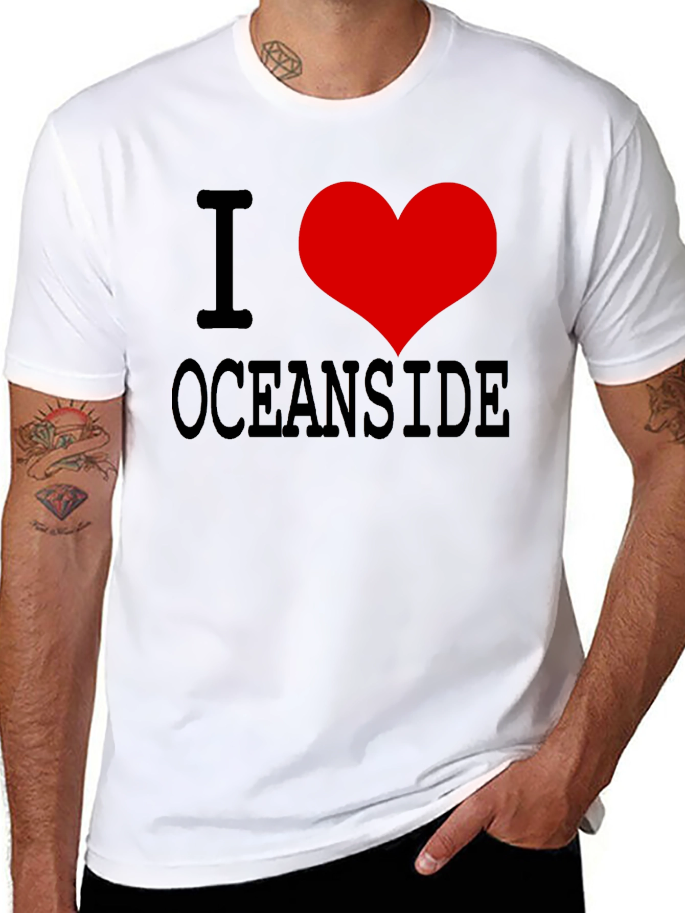 I Love Oceanside T-Shirt Novelty Graphic Tee