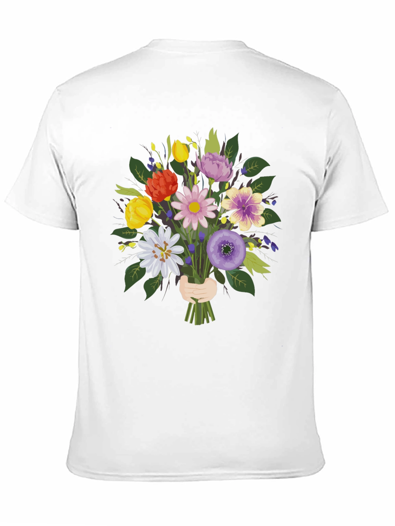 Floral Bouquet Graphic Tee - Black Unisex Shirt