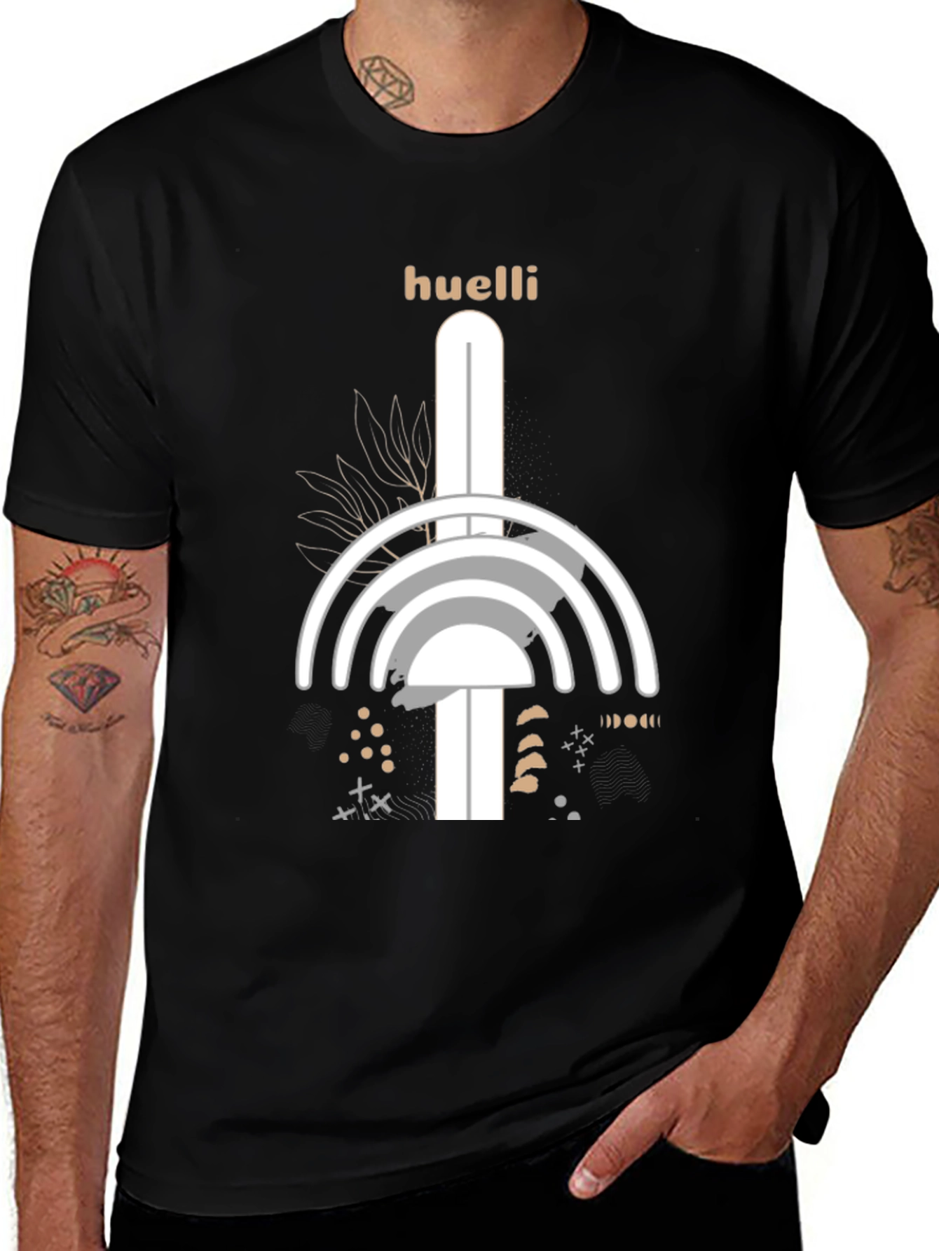 Huelli Graphic Tee - Abstract Modern Design