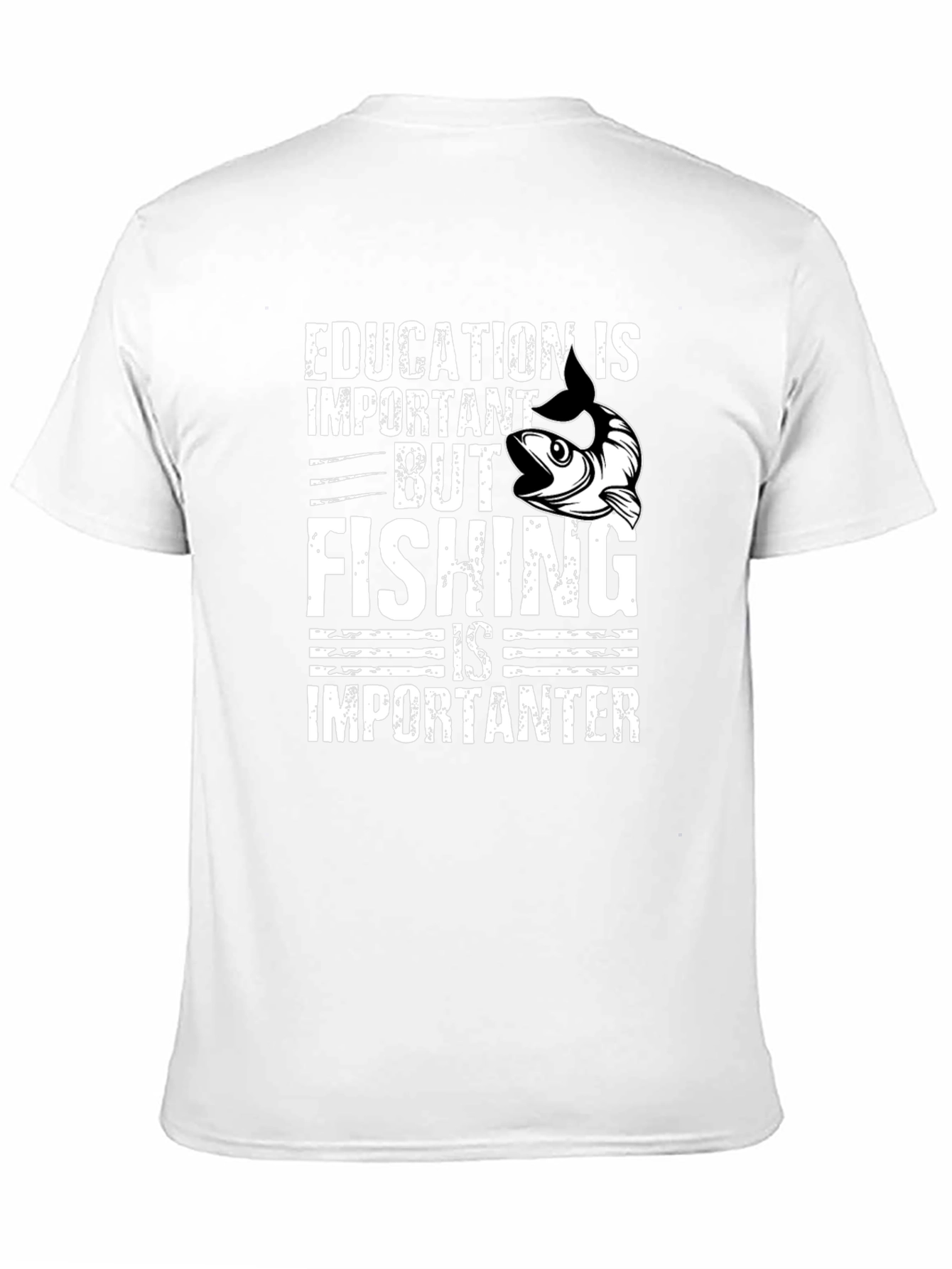 Education vs Fishing Graphic Tee - Black