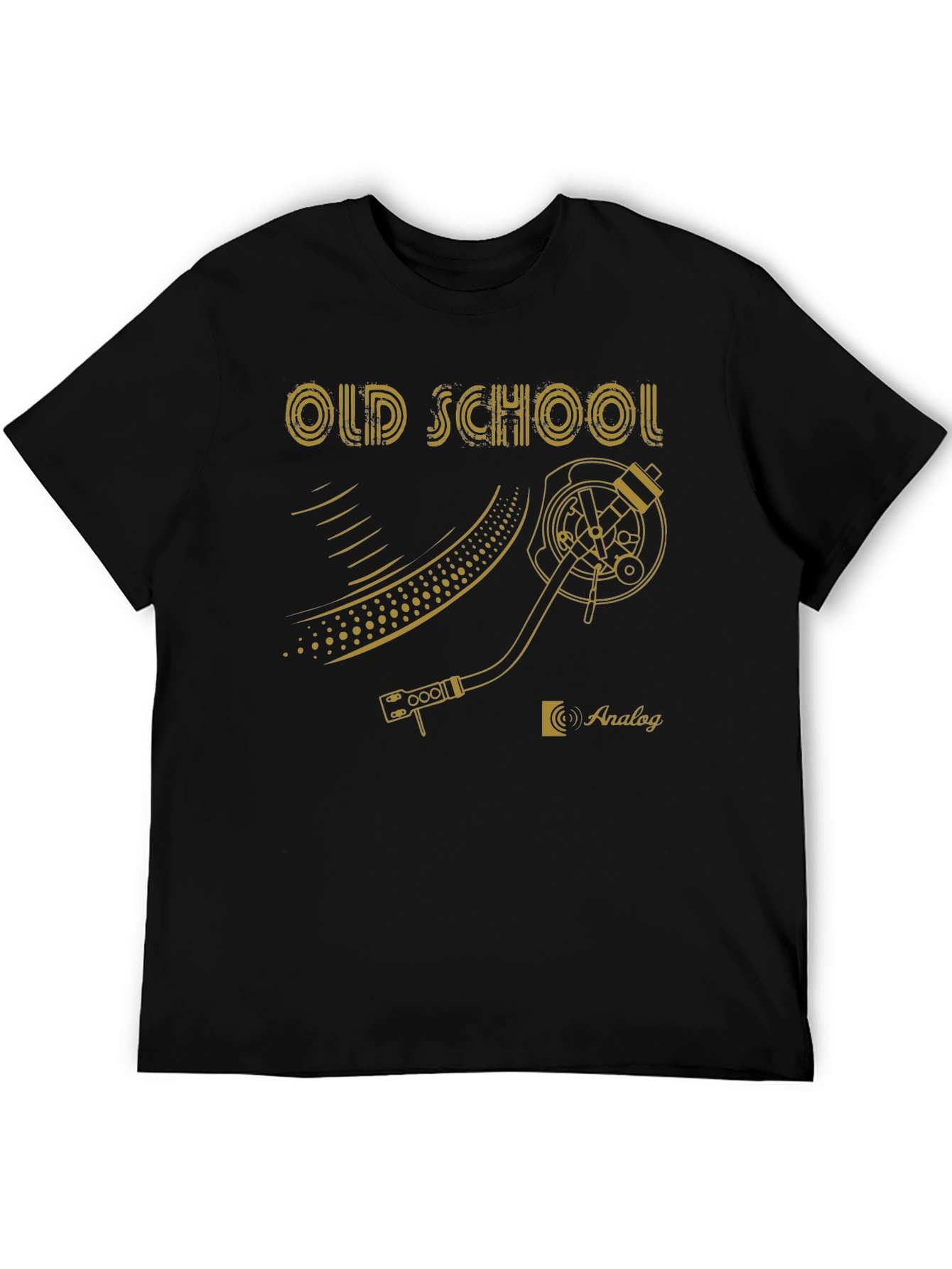 Old School Analog Turntable Graphic Tee - Black