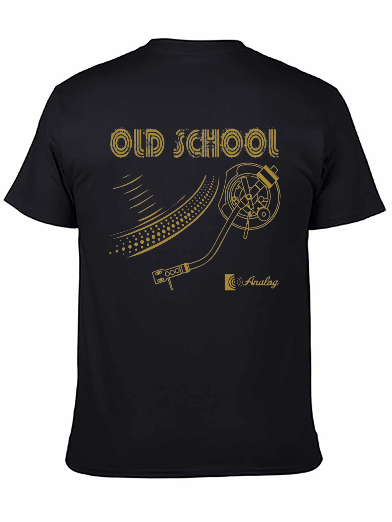 Old School Analog Turntable Graphic Tee - Black