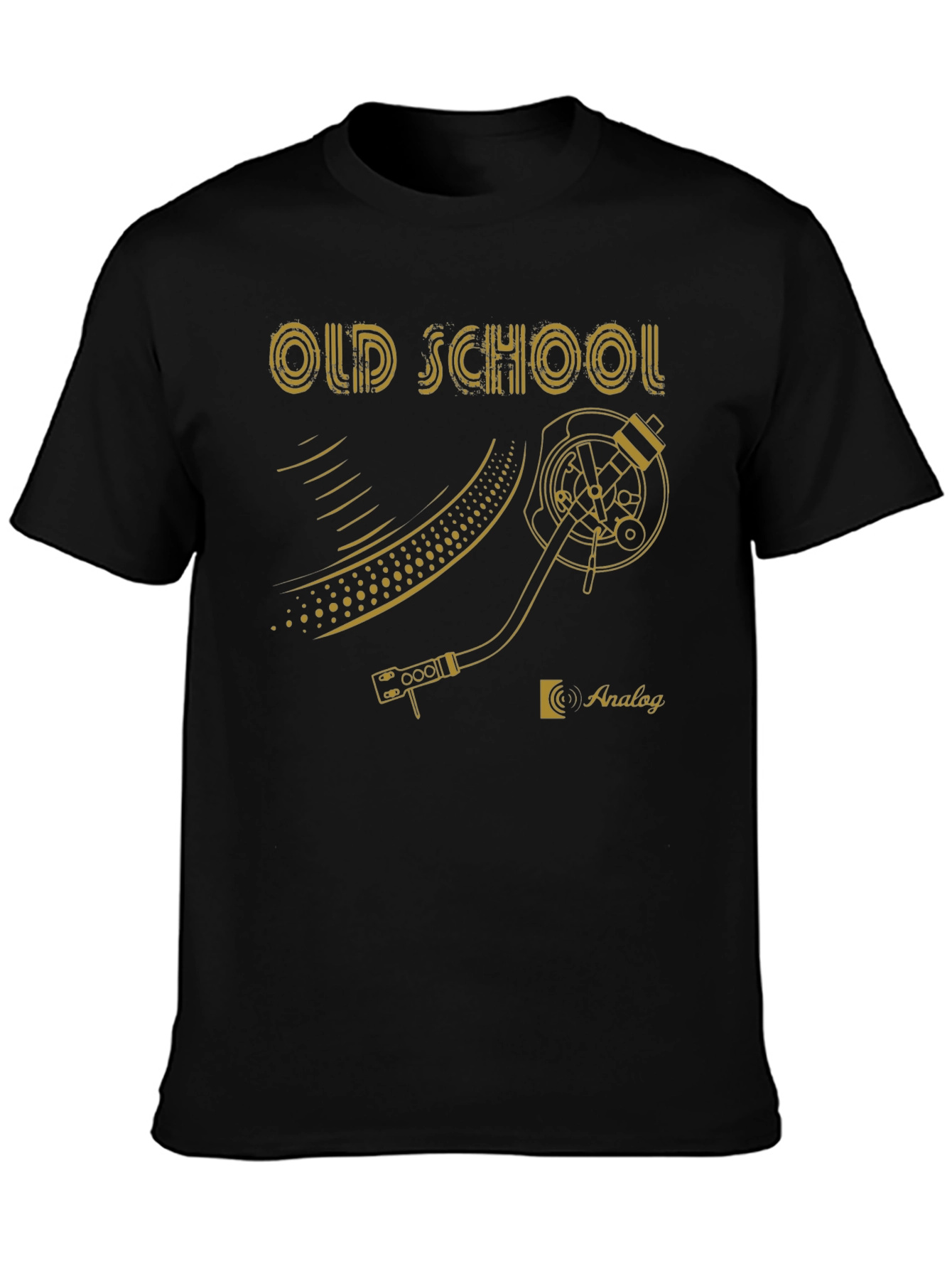 Old School Analog Turntable Graphic Tee - Black