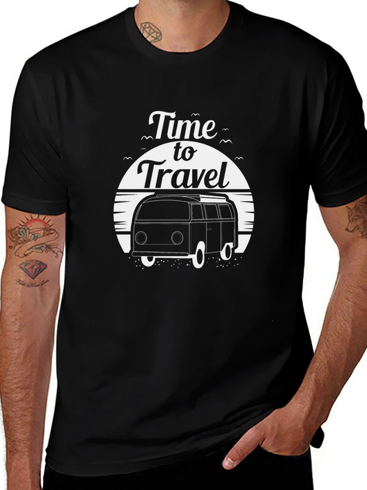 Time to Travel Graphic Tee - Road Trip Adventure T-Shirt
