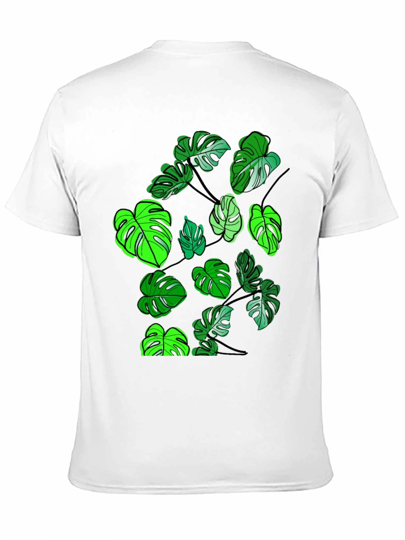 Monstera Leaf Graphic Tee - Tropical Plant Design