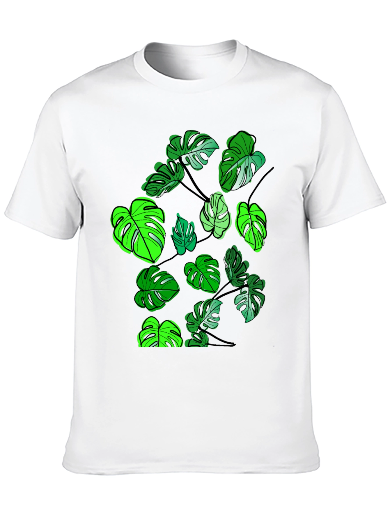 Monstera Leaf Graphic Tee - Tropical Plant Design