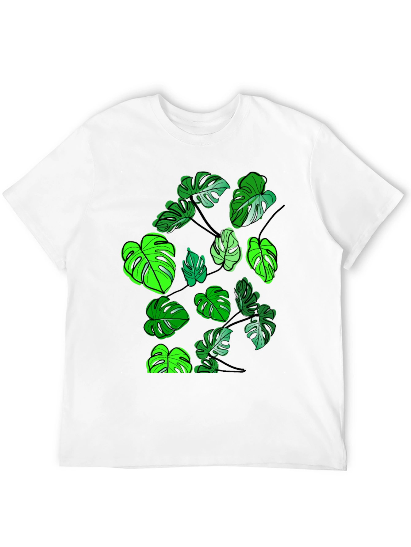 Monstera Leaf Graphic Tee - Tropical Plant Design