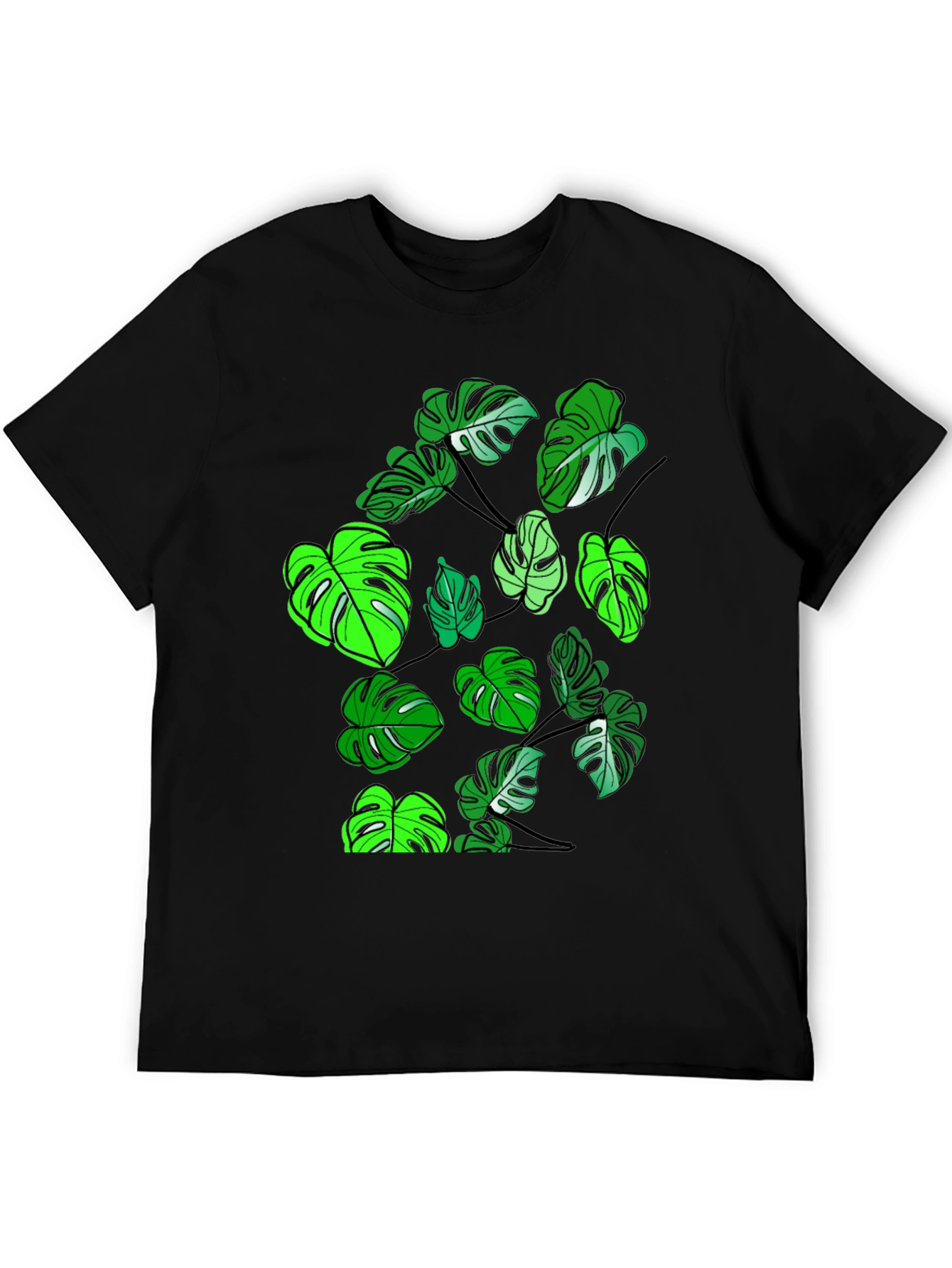 Monstera Leaf Graphic Tee - Tropical Plant Design