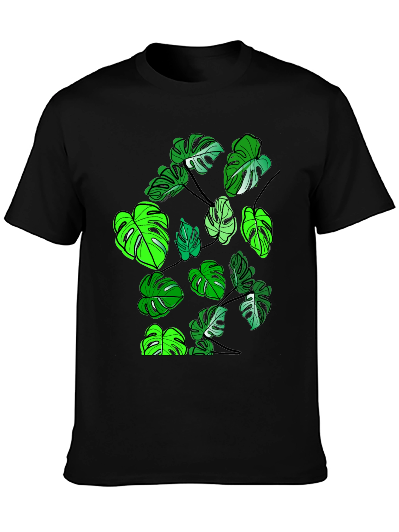 Monstera Leaf Graphic Tee - Tropical Plant Design