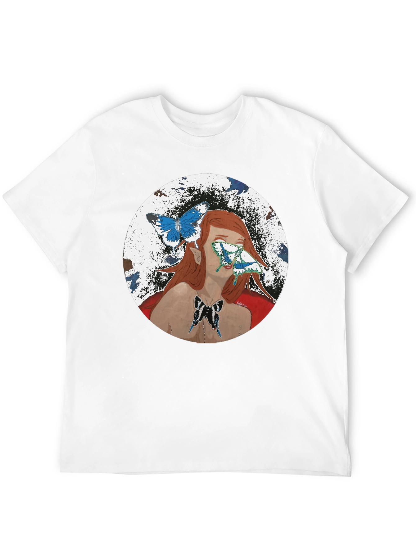 Butterfly Woman Graphic T-Shirt - Black