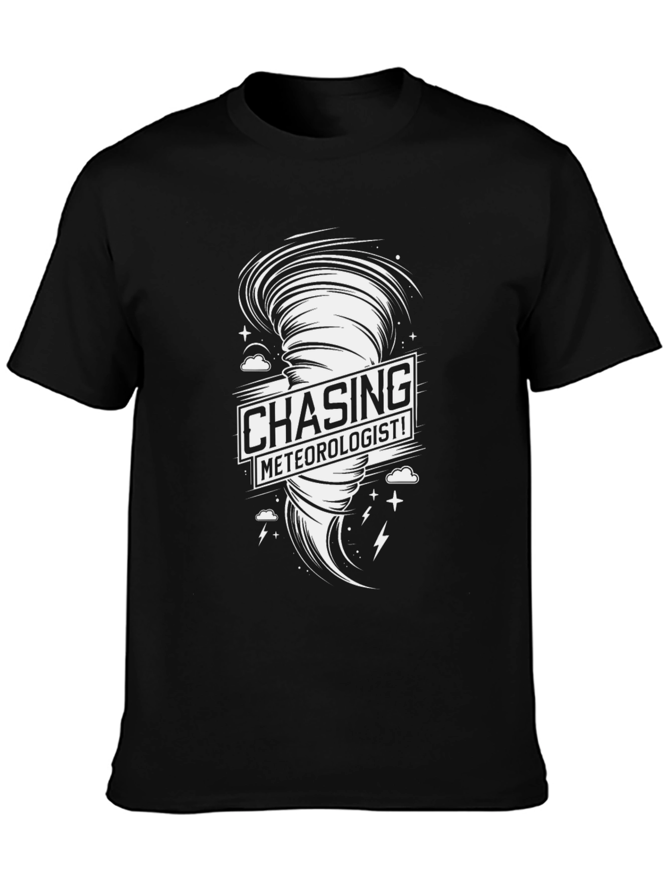 Chasing Meteorologist! Black Graphic Tee